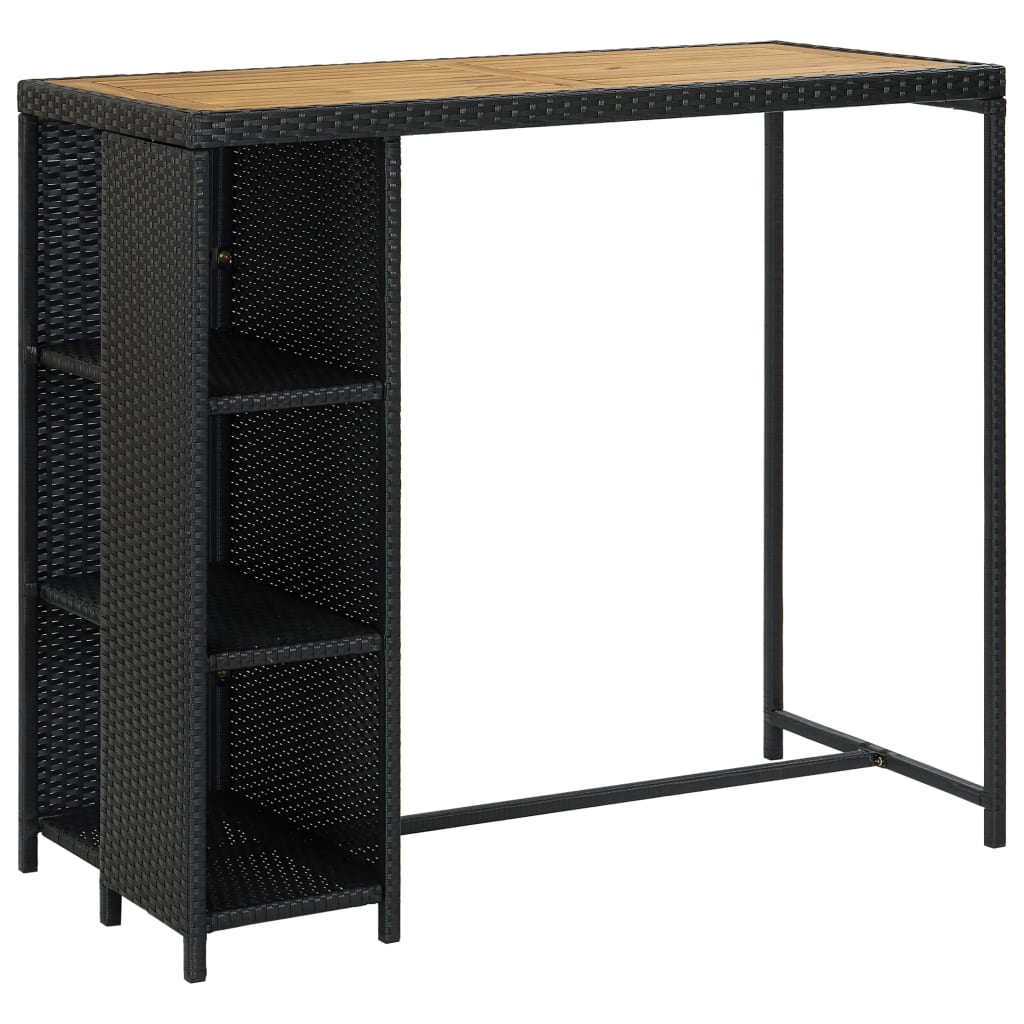 5-Delige Tuinbarset Met Kussens Poly Rattan Zwart en bruin