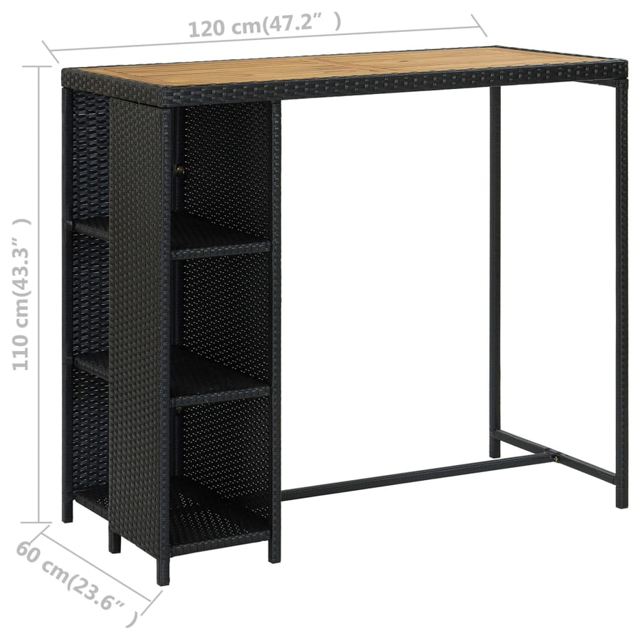 5-Delige Tuinbarset Met Kussens Poly Rattan Zwart en bruin