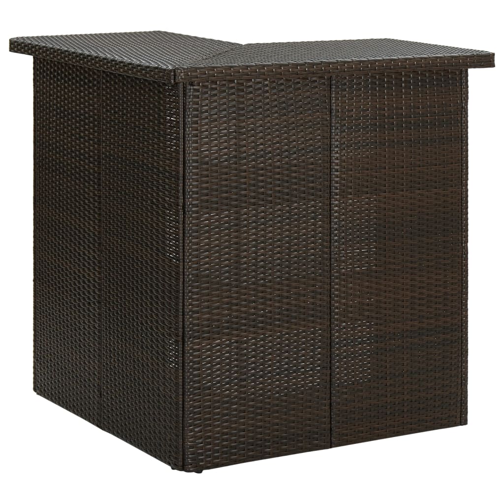 -Delige Tuinbarset Met Kussens Poly Rattan 4 Bruin