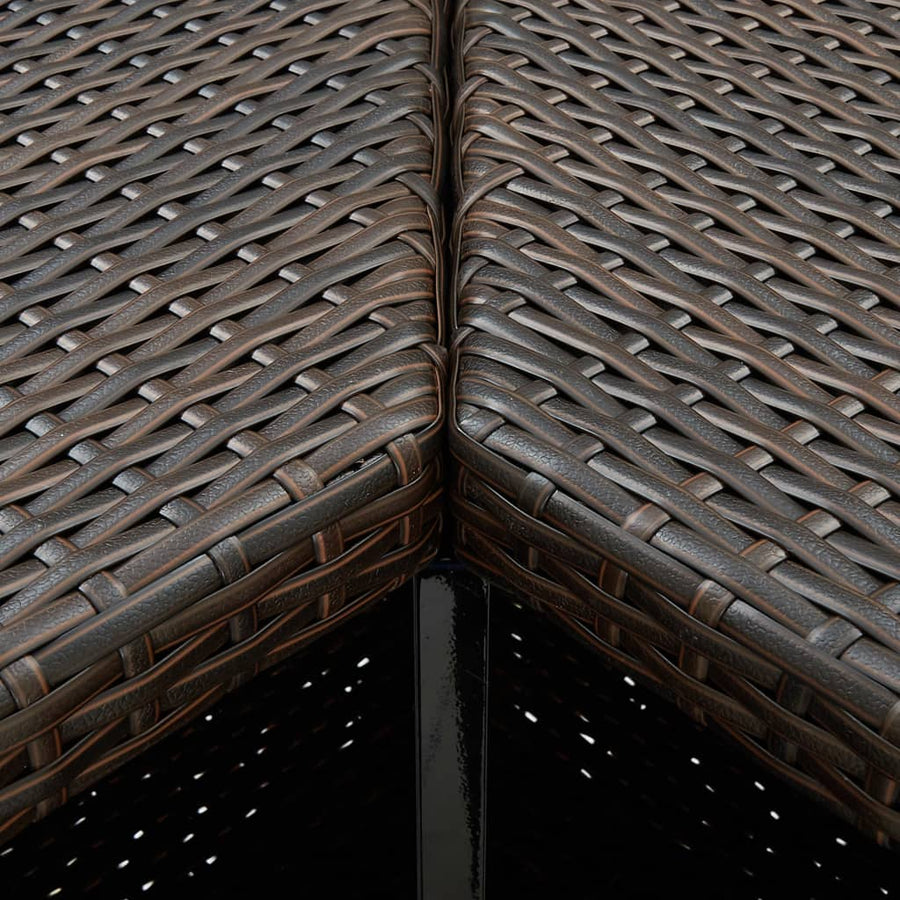 -Delige Tuinbarset Met Kussens Poly Rattan 4 Bruin