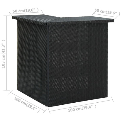 4-Delige Tuinbarset Met Kussens Poly Rattan 3