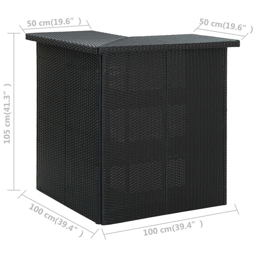 4-Delige Tuinbarset Met Kussens Poly Rattan 3