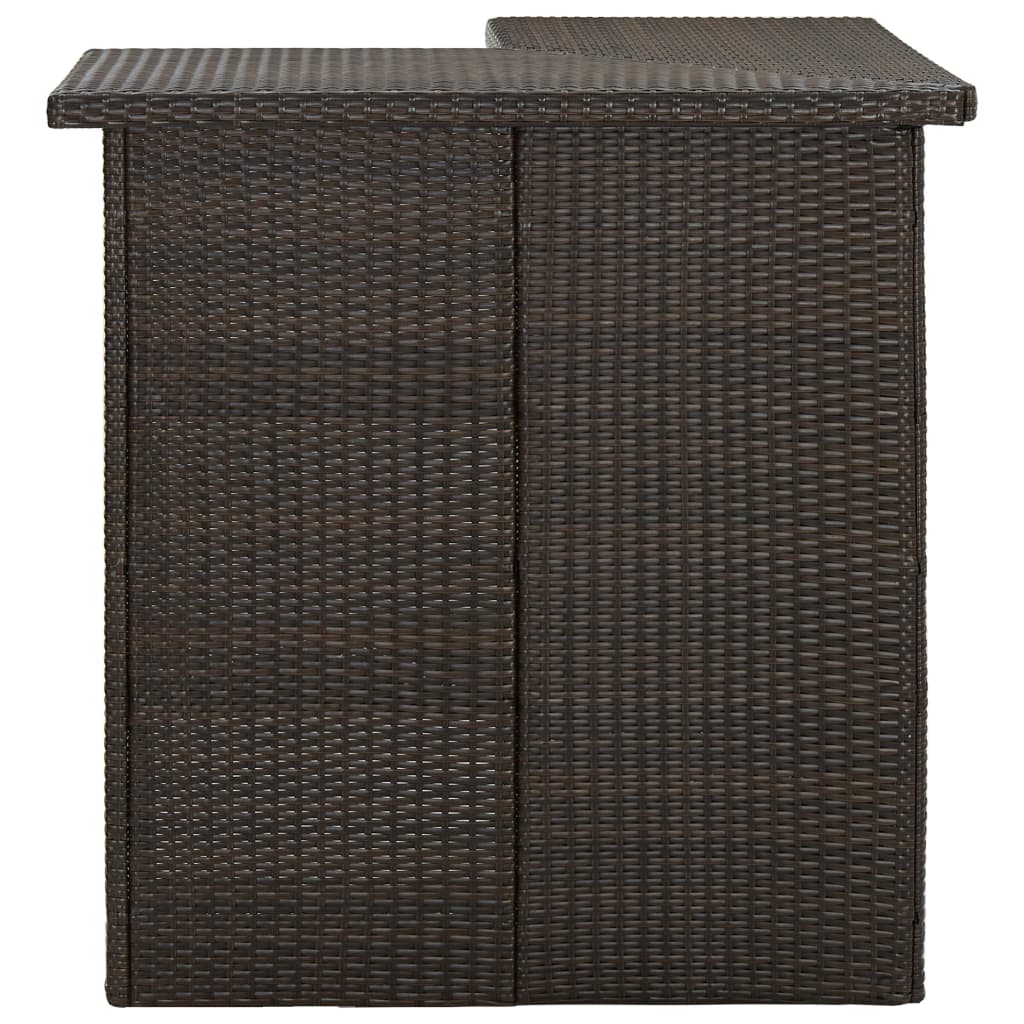 -Delige Tuinbarset Met Kussens Poly Rattan 8 Bruin