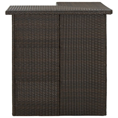 -Delige Tuinbarset Met Kussens Poly Rattan 8 Bruin