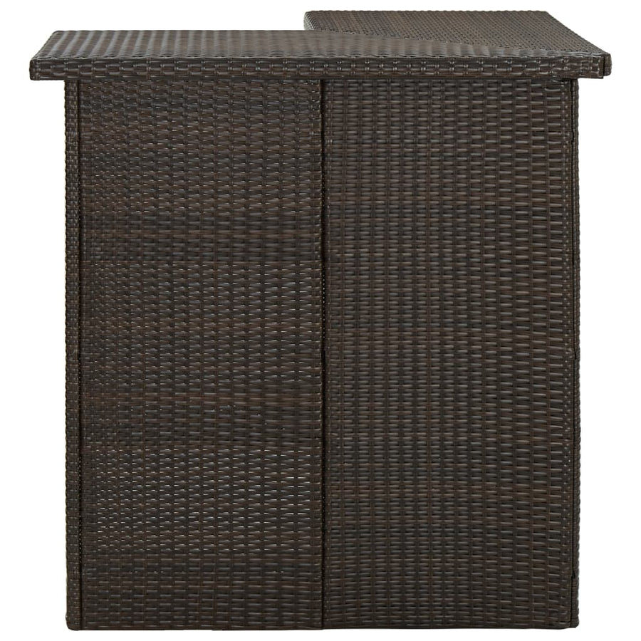 -Delige Tuinbarset Met Kussens Poly Rattan 8 Bruin
