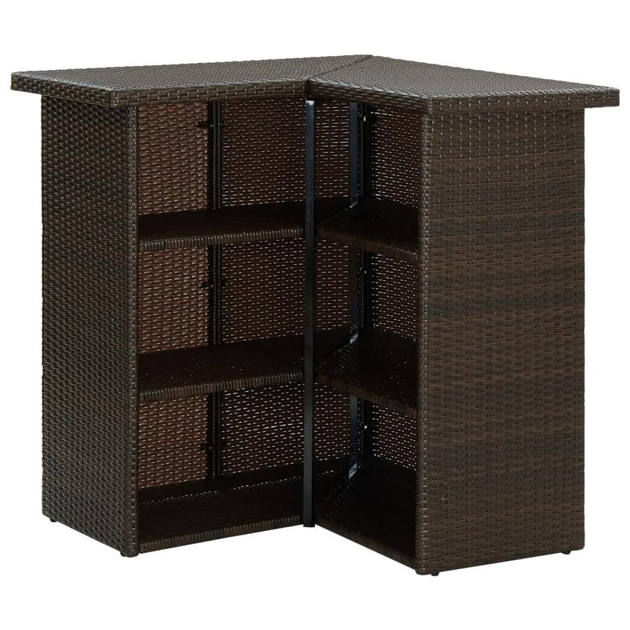 -Delige Tuinbarset Met Kussens Poly Rattan 8 Bruin