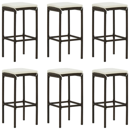 -Delige Tuinbarset Met Kussens Poly Rattan 8 Bruin