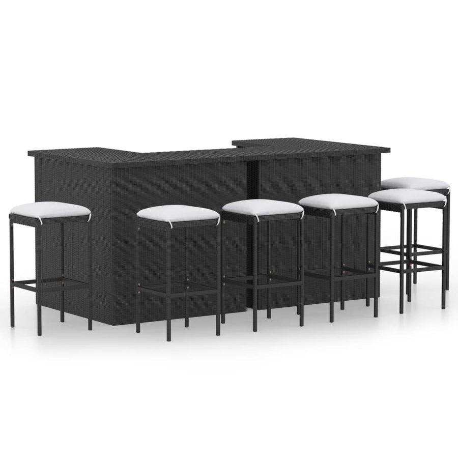 8-Delige Tuinbarset Met Kussens Poly Rattan 7