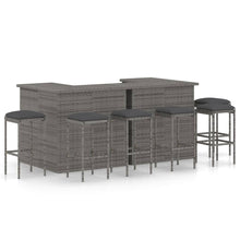 -Delige Tuinbarset Met Kussens Poly Rattan 8 Grijs