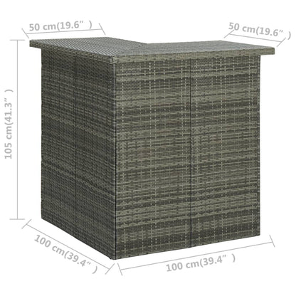 -Delige Tuinbarset Met Kussens Poly Rattan 8 Grijs