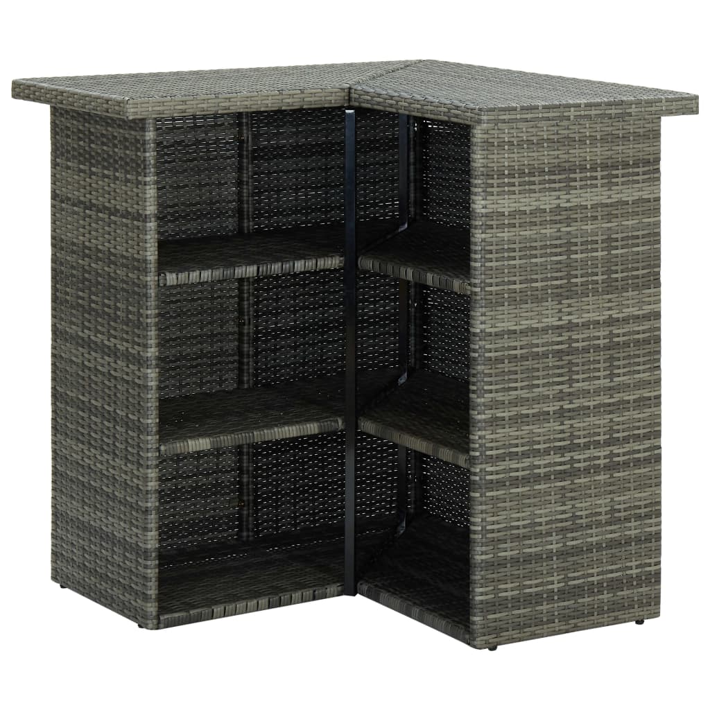 -Delige Tuinbarset Met Kussens Poly Rattan 8 Grijs