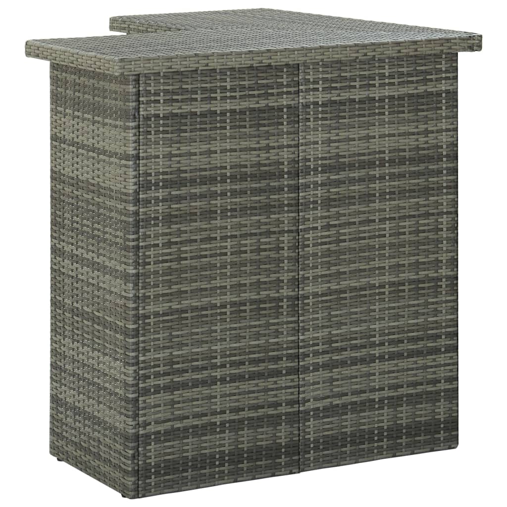 -Delige Tuinbarset Met Kussens Poly Rattan 8 Grijs