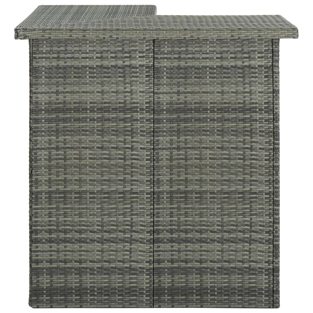 -Delige Tuinbarset Met Kussens Poly Rattan 8 Grijs