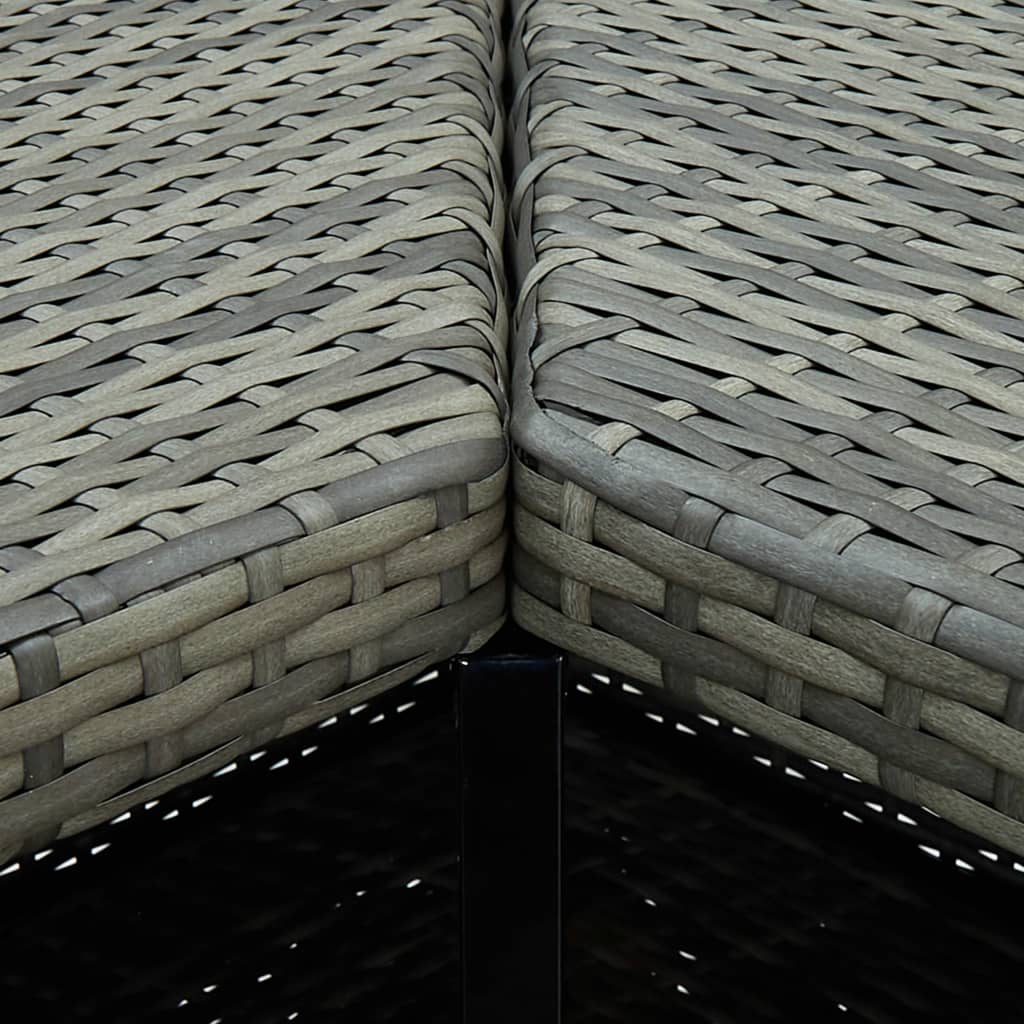 -Delige Tuinbarset Met Kussens Poly Rattan 8 Grijs