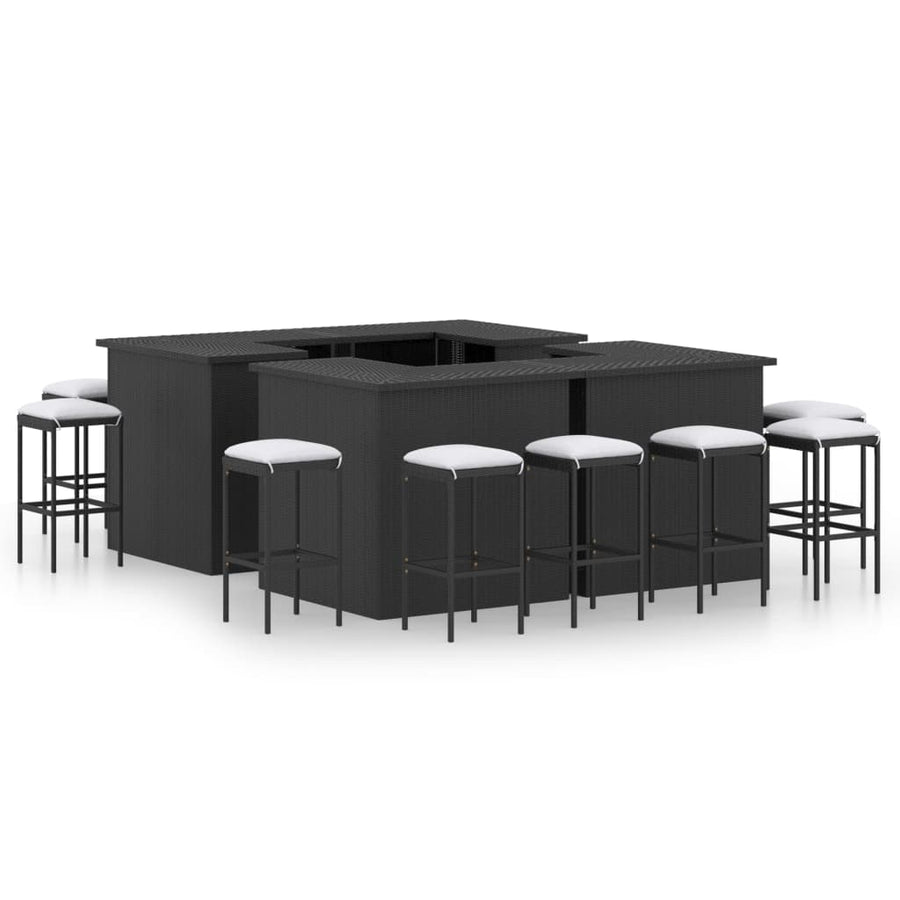 16-Delige Tuinbarset Met Kussens Poly Rattan 15