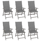 Garden Chairs Adjustable with Cushions Solid Acacia Wood 6
