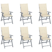 Tuinstoelen 6 stuks massief acaciahout verstelbaar
