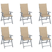 Tuinstoelen massief acaciahout set van 6 verstelbaar