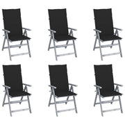 Tuinstoelen 6 stuks massief acaciahout verstelbaar
