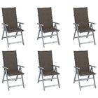Garden Chairs Adjustable with Cushions Solid Acacia Wood 6
