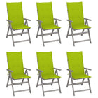 Garden Chairs Adjustable With Cushions Solid Acacia Wood 6