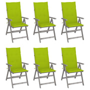 Tuinstoelen 6 stuks massief acaciahout verstelbaar