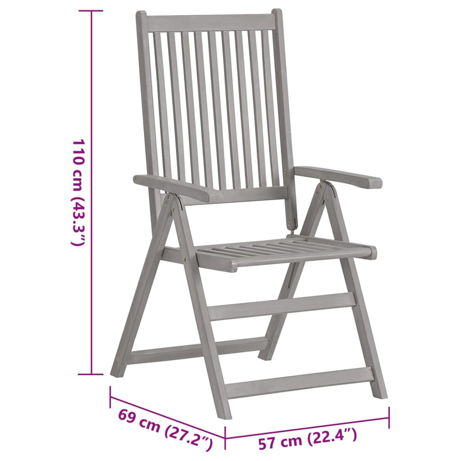 Tuinstoelen Verstelbaar Met Kussens Massief Acaciahout 6
