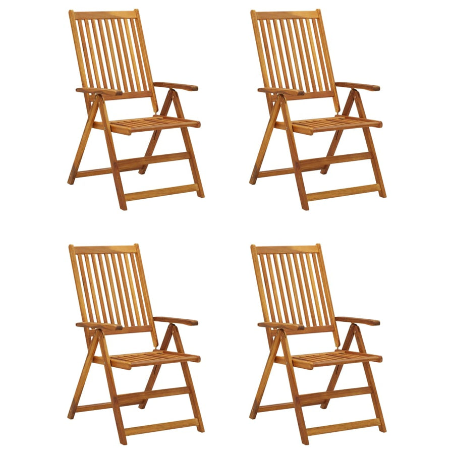Tuinstoelen Verstelbaar Met Kussens Massief Acaciahout Crème 4 120 x 50 x 3 cm