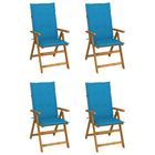 Garden chairs 4 pcs adjustable with cushions solid acacia wood