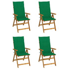 Garden chairs 4 pcs adjustable with cushions solid acacia wood