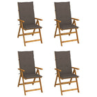 Garden chairs 4 pcs adjustable with cushions solid acacia wood