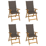 Tuinstoelen 4 st massief acaciahout verstelbaar