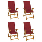 Garden chairs 4 pcs adjustable with cushions solid acacia wood