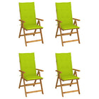 Garden chairs 4 pcs adjustable with cushions solid acacia wood