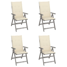 Tuinstoelen Verstelbaar Met Kussens Massief Acaciahout 4 Crème