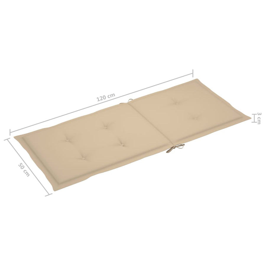 Tuinstoelen Verstelbaar Met Kussens Massief Acaciahout 4 Beige