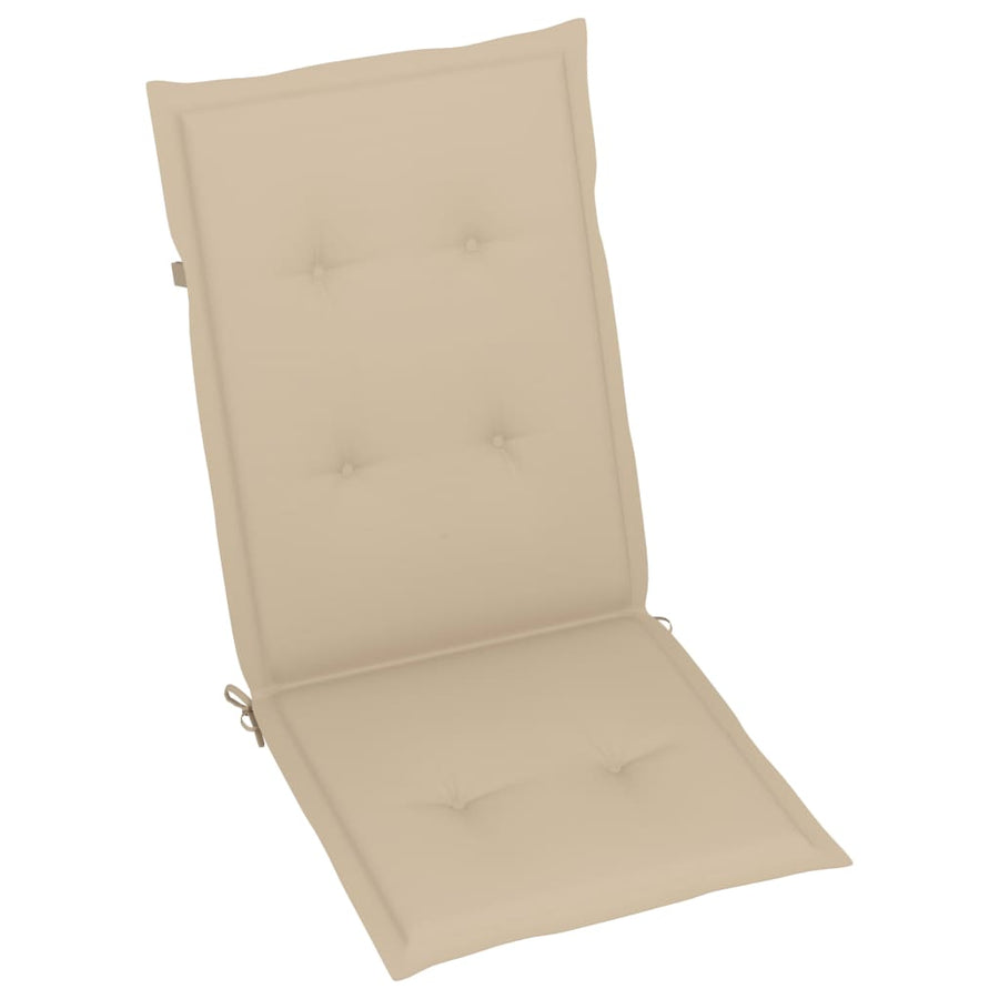 Tuinstoelen Verstelbaar Met Kussens Massief Acaciahout 4 Beige