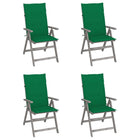Garden chairs 4 pcs adjustable with cushions solid acacia wood