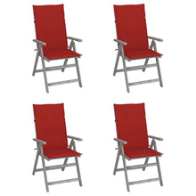 Tuinstoelen Verstelbaar Met Kussens Massief Acaciahout 4 Rood