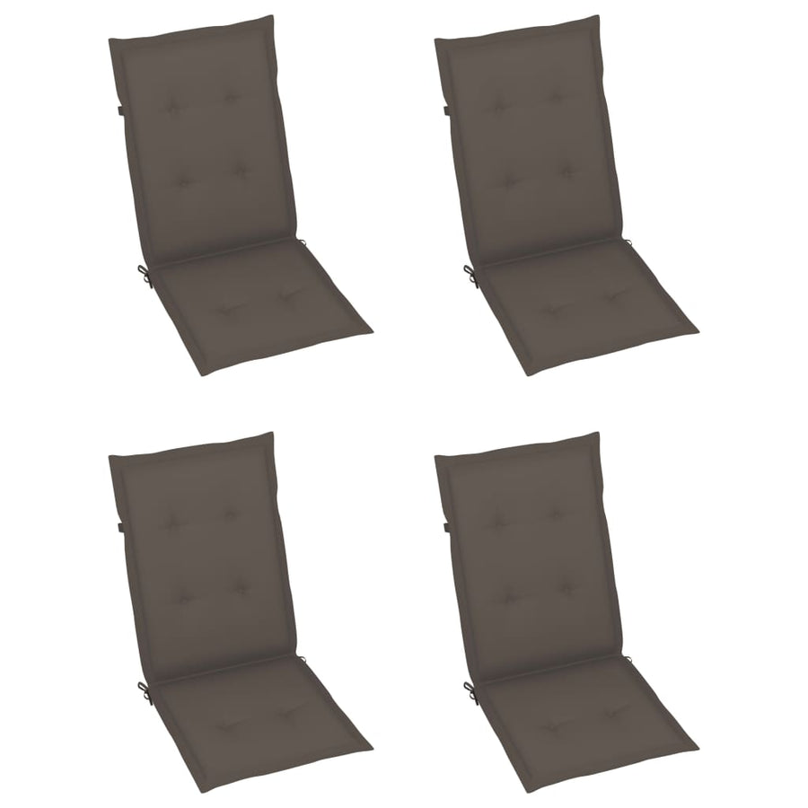 Tuinstoelen Verstelbaar Met Kussens Massief Acaciahout 4 Taupe