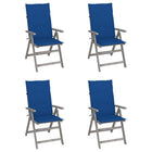Garden chairs 4 pcs adjustable with cushions solid acacia wood