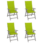 Garden chairs 4 pcs adjustable with cushions solid acacia wood