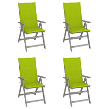Tuinstoelen Verstelbaar Met Kussens Massief Acaciahout 4 Heldergroen