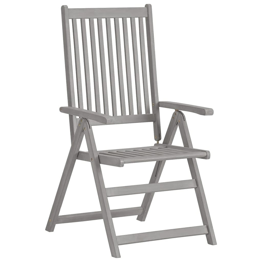 Tuinstoelen Verstelbaar Met Kussens Massief Acaciahout 4 Rood ruitpatroon