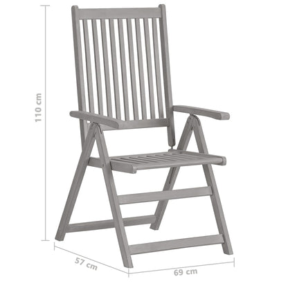 Tuinstoelen Verstelbaar Met Kussens Massief Acaciahout 4 Rood ruitpatroon