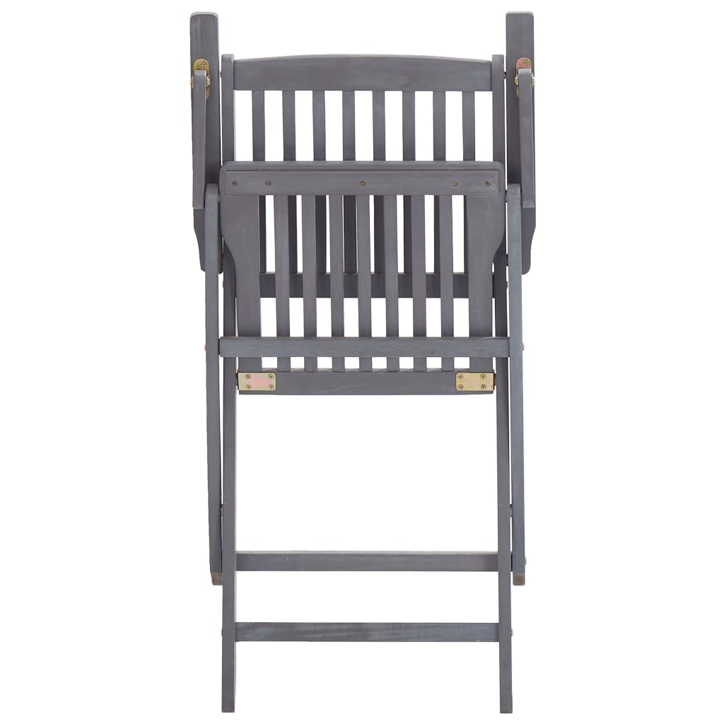 Tuinstoelen Inklapbaar Met Kussens Massief Acaciahout 6 Grijs