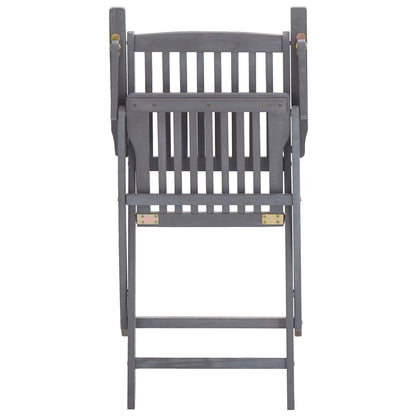 Tuinstoelen Inklapbaar Met Kussens Massief Acaciahout 6 Grijs