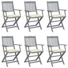 Tuinstoelen 6 st inklapbaar massief acaciahout