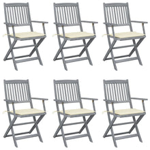 Tuinstoelen 6 St Inklapbaar Met Kussens Massief Acaciahout 1 Crème