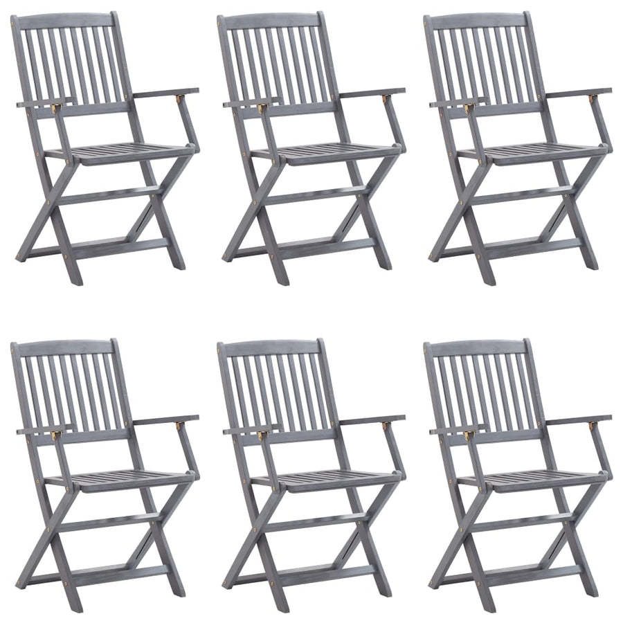 Tuinstoelen 6 St Inklapbaar Met Kussens Massief Acaciahout 1 Crème